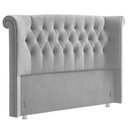 Ver imagem 1 de Cabeceira Cama Box Casal 140 Cm Serena Veludo Cinza - Nexta Casa