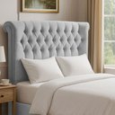 Ver imagem 2 de Cabeceira Cama Box Casal 140 Cm Serena Veludo Cinza - Nexta Casa
