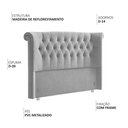 Ver imagem 3 de Cabeceira Cama Box Casal 140 Cm Serena Veludo Cinza - Nexta Casa