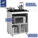 Ver imagem 5 de Balcão para Cooktop 5 Bocas 1 Porta Basculante Salvia Kaiki Móveis