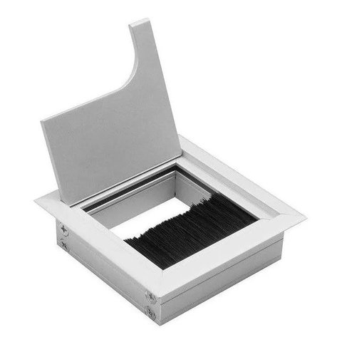 Passa Fio Cabo Alumínio Fosco Quadrado Mesas 80x80mm