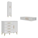 Ver imagem 2 de Quarto Infantil com Guarda-Roupa 2 Portas 2 Gavetas com Cômoda e Cama Magia Espresso Móveis Branco
