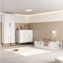 Ver imagem 1 de Quarto Infantil com Guarda-Roupa 2 Portas 2 Gavetas com Cômoda e Cama Magia Espresso Móveis Branco