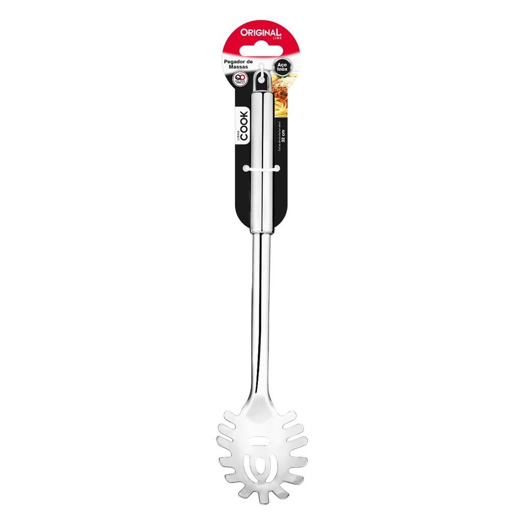 Pegador de Massas Cook 32,3 Cm Original Inox Prata Kit 10 Un - 2