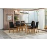 Conjunto Sala de Jantar Mesa Mariah 160x90 com 6 Cadeiras Fernanda Ype/preto/veludo Preto - Nc - 2