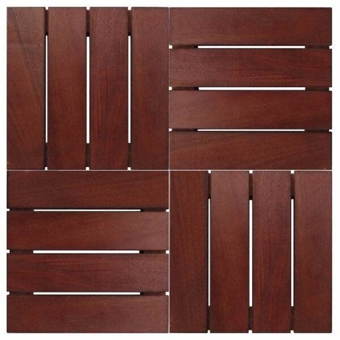 Deck em Placa de Madeira Modular Base Madeira 30CMX30CM Madersilva Marrom/Imbuia