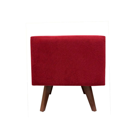 Puff Pé Palito Quadrado Não É Segredo Suede Animale Vermelho 40x45