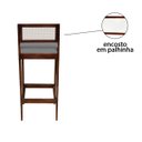 Ver mais imagens de Kit 4 Banquetas Madeira Imbuia Cozinha Encosto Palha Rattan:Imbuia com Linho Chumbo