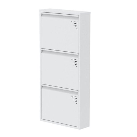 Sapateira Aço 3 Portas Plus 50cm Branca Pandin Móveis