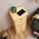 Ver imagem 3 de Cômoda Organizadora Madeira 6 Gavetas Rondo Natural Idimex