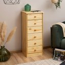 Ver imagem 1 de Cômoda Organizadora Madeira 6 Gavetas Rondo Natural Idimex