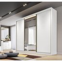 Ver imagem 1 de Guarda Roupa Casal com 1 Porta Espelhada 6 Gavetas - Londres-branco - Móveis Novo Horizonte