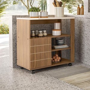 Balcao Mesa Auxiliar Gourmet Cedro Gold