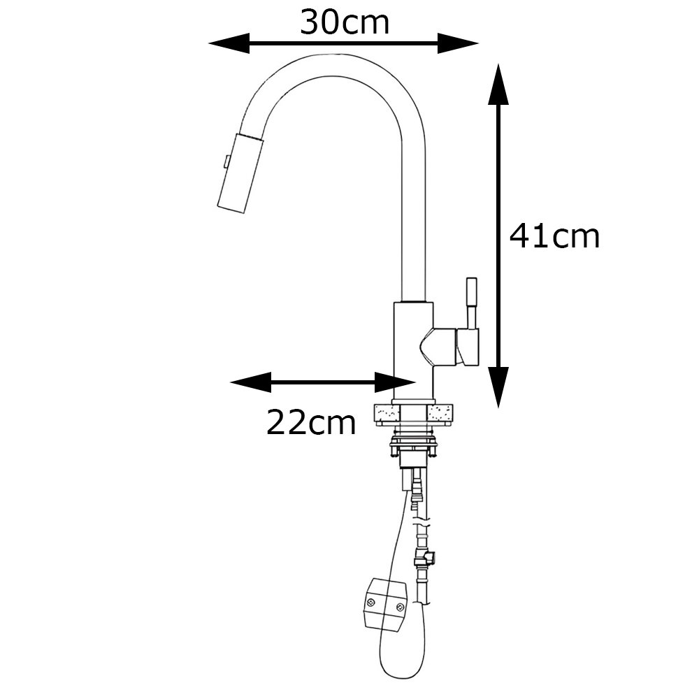 Torneira de Cozinha Gourmet Extensível Chuveirinho e Jato Monocomando de Água Quente e Fria - 6