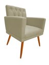 Ver imagem 1 de Poltrona Decorativa Nina Capitonê Suede Bege Pés Madeira Mz Decor