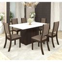 Ver imagem 1 de Conjunto Sala de Jantar Mesa em Vidro 6 Cadeiras Drive Espresso Móveis
