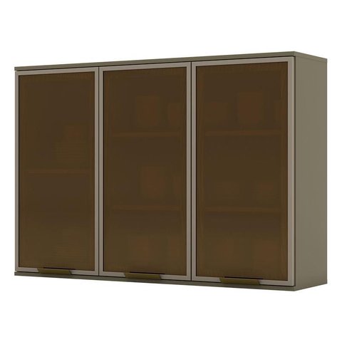 Armário Aéreo Connect 3 Portas de Vidro 120 Cm Duna – Henn