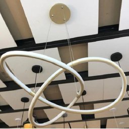 Lustre Pendente Moderno Ondas Led 40w Dourado 4000k Bivolt - 2