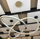 Ver imagem 2 de Lustre Pendente Moderno Ondas Led 40w Dourado 4000k Bivolt