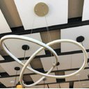 Ver imagem 2 de Lustre Pendente Moderno Ondas Led 40w Dourado 4000k Bivolt