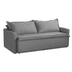 Sofá sem Caixa Retrátil e Reclinável 1,65m com Molas Karla Suede Cinza Rover & Beato