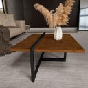 Ver imagem 1 de Mesa Centro Estilo Industrial Berlin Decorativa Moderna Klm Móveis Imbuia/ Preto