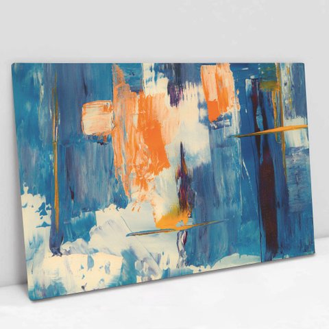 Quadro Decorativo em Canvas Abstrato Aquarelado TaColado Borda Infinita 90 x 60cm