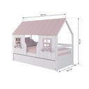 Ver imagem 3 de Bicama Casinha Encantada Madeira Maciça Branco/ Rosa Housin