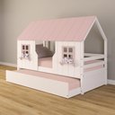 Ver imagem 1 de Bicama Casinha Encantada Madeira Maciça Branco/ Rosa Housin