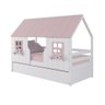 Bicama Casinha Encantada Madeira Maciça Branco/ Rosa Housin - 2