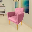 Ver imagem 2 de Poltrona Decorativa Maitê Costura Matelassê P/ Sala Recepção - Lobo Shopp:rosa