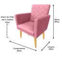 Ver imagem 3 de Poltrona Decorativa Maitê Costura Matelassê P/ Sala Recepção - Lobo Shopp:rosa