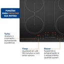 Ver imagem 4 de Cooktop 4 Bocas de Indução Mondial 7000w com Função Turbo Preto 220v - Cti-03