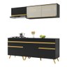 Cozinha Compacta 4 Peças com Armário e Balcão Mp3707 Veneza Gb Preta - 3
