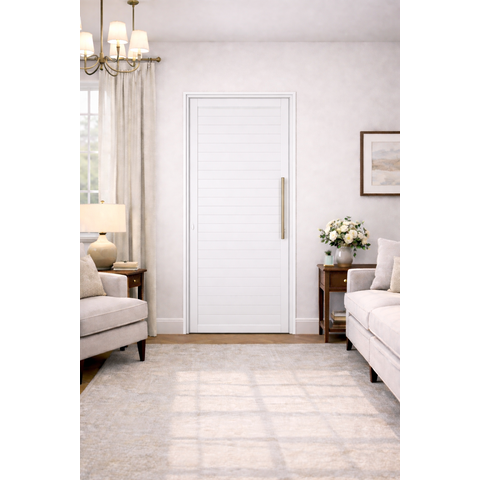 Porta Lambril Alumínio Branco com Puxador 210x100 Lado Direito