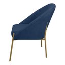 Ver imagem 3 de Banqueta Poltrona Lua Pé Metal Bouclê Ideal para Sala Penteadeira ou Salão:azul Marinho