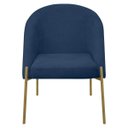 Ver imagem 2 de Banqueta Poltrona Lua Pé Metal Bouclê Ideal para Sala Penteadeira ou Salão:azul Marinho