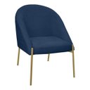 Ver imagem 1 de Banqueta Poltrona Lua Pé Metal Bouclê Ideal para Sala Penteadeira ou Salão:azul Marinho