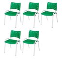 Ver imagem 2 de Cadeira Iso Base Branco Igreja, Escola, Escritório - Verde Kit 5 Peças