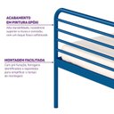 Ver imagem 6 de Cama Solteiro em Ferro Aço Carbono Tubular Teko Casatema MadeiraOriginals Azul/Álamo