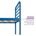 Ver imagem 5 de Cama Solteiro em Ferro Aço Carbono Tubular Teko Casatema MadeiraOriginals Azul/Álamo
