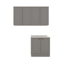 Ver imagem 3 de Lavanderia Modulada 03 Peças 100% MDF Cinza/Calcare Emilly