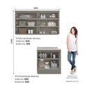 Ver imagem 3 de Lavanderia Modulada 03 Peças 100% MDF com Tampo Cinza/Calcare Emilly