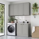 Ver imagem 1 de Lavanderia Modulada 03 Peças 100% MDF Cinza/Calcare Emilly