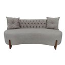Ver imagem 2 de Sofá 3 Lugares Orgânico Curvo Tókio 180cm Bouclé Cinza Claro