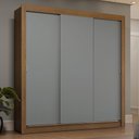 Ver imagem 1 de Guarda-roupa Casal 3 Portas de Correr Rustic/cinza Sublime Plus Madesa Rustic/cinza