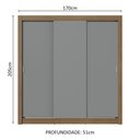 Ver mais imagens de Guarda-roupa Casal 3 Portas de Correr Rustic/cinza Sublime Plus Madesa Rustic/cinza
