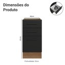 Ver imagem 4 de Balcão Agata 3 Gavetas MDP 40cm Preto Madesa