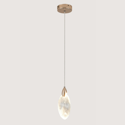 Pendente Gota Cristal Dourado 21cm Led 5w 3000k Bivolt