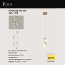 Ver imagem 2 de Pendente Gota Cristal Dourado 21cm Led 5w 3000k Bivolt
